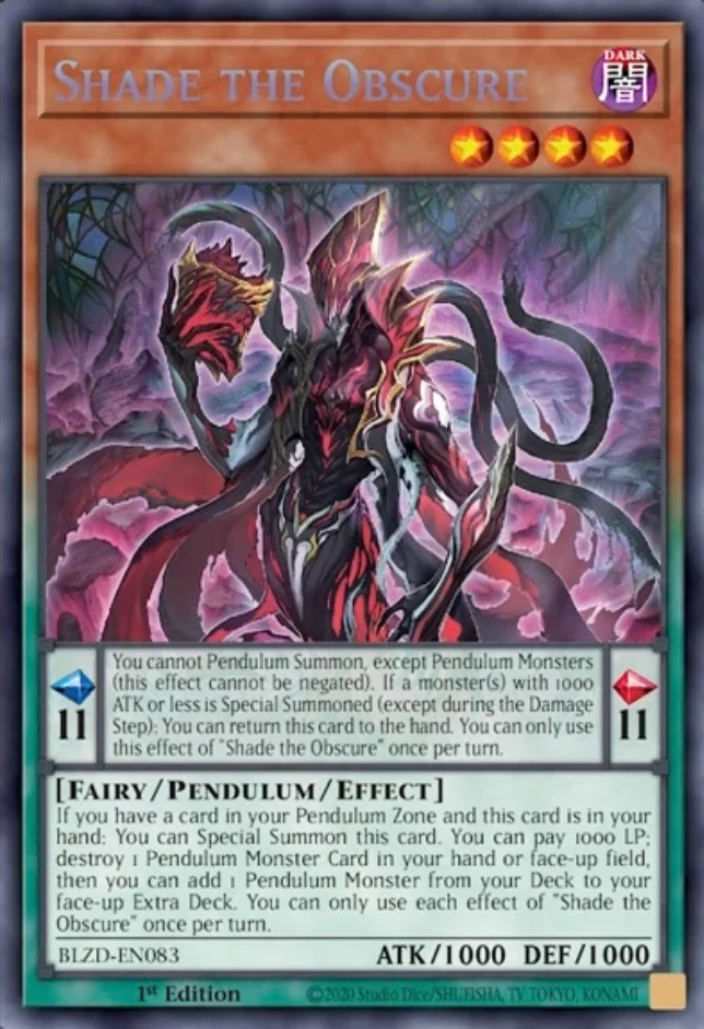 BLZD-EN083 “Shade The Obscure" Starlight Rare