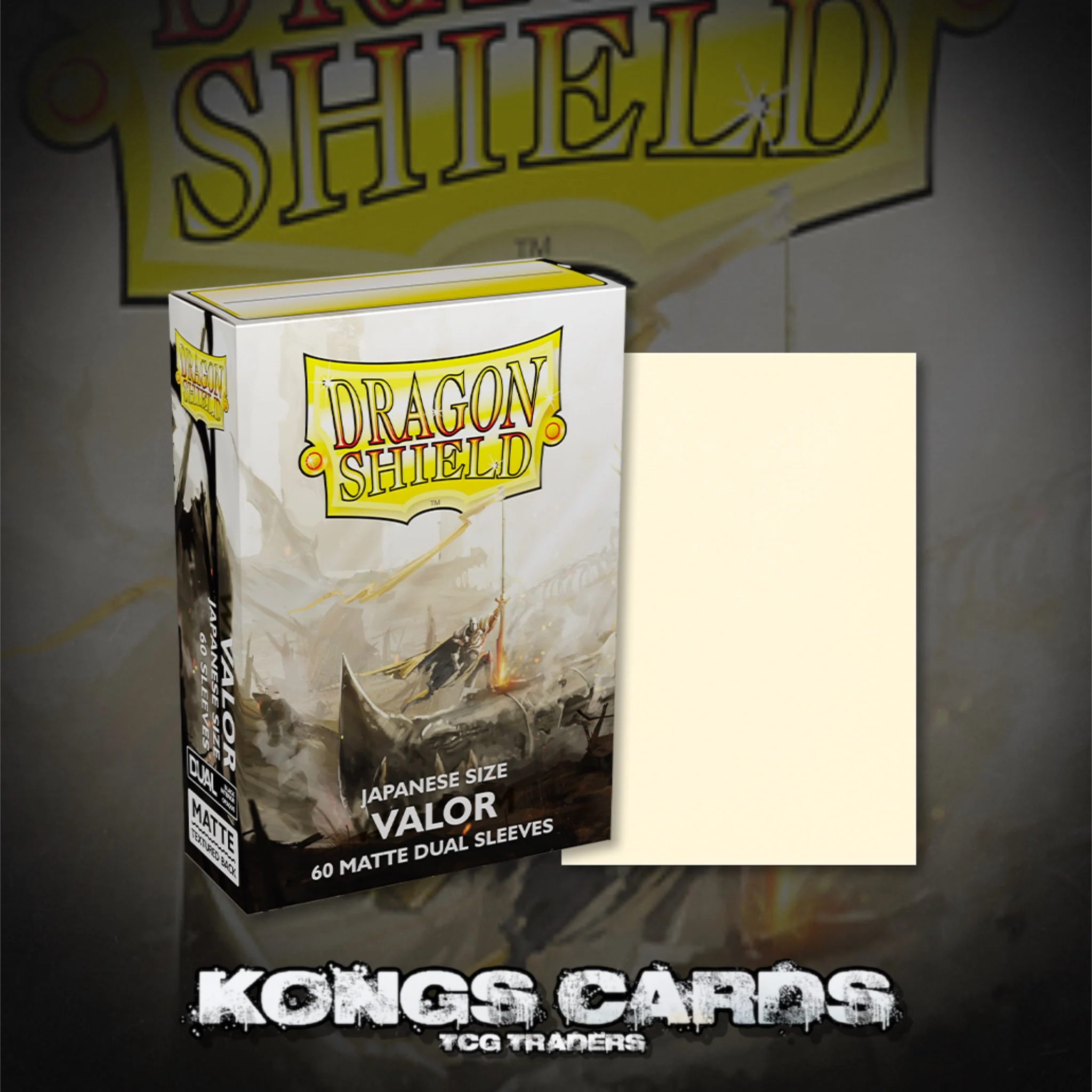 Dragon Shield - Dual Matte Japanese Size Sleeves 60pk - Valor Cream