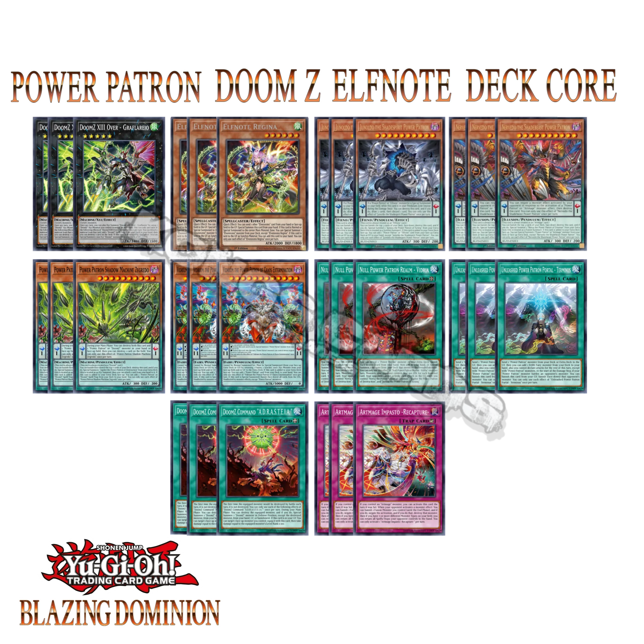 Power Patron / Doom Z / Elfnote Deck Core BLZD 30 Cards