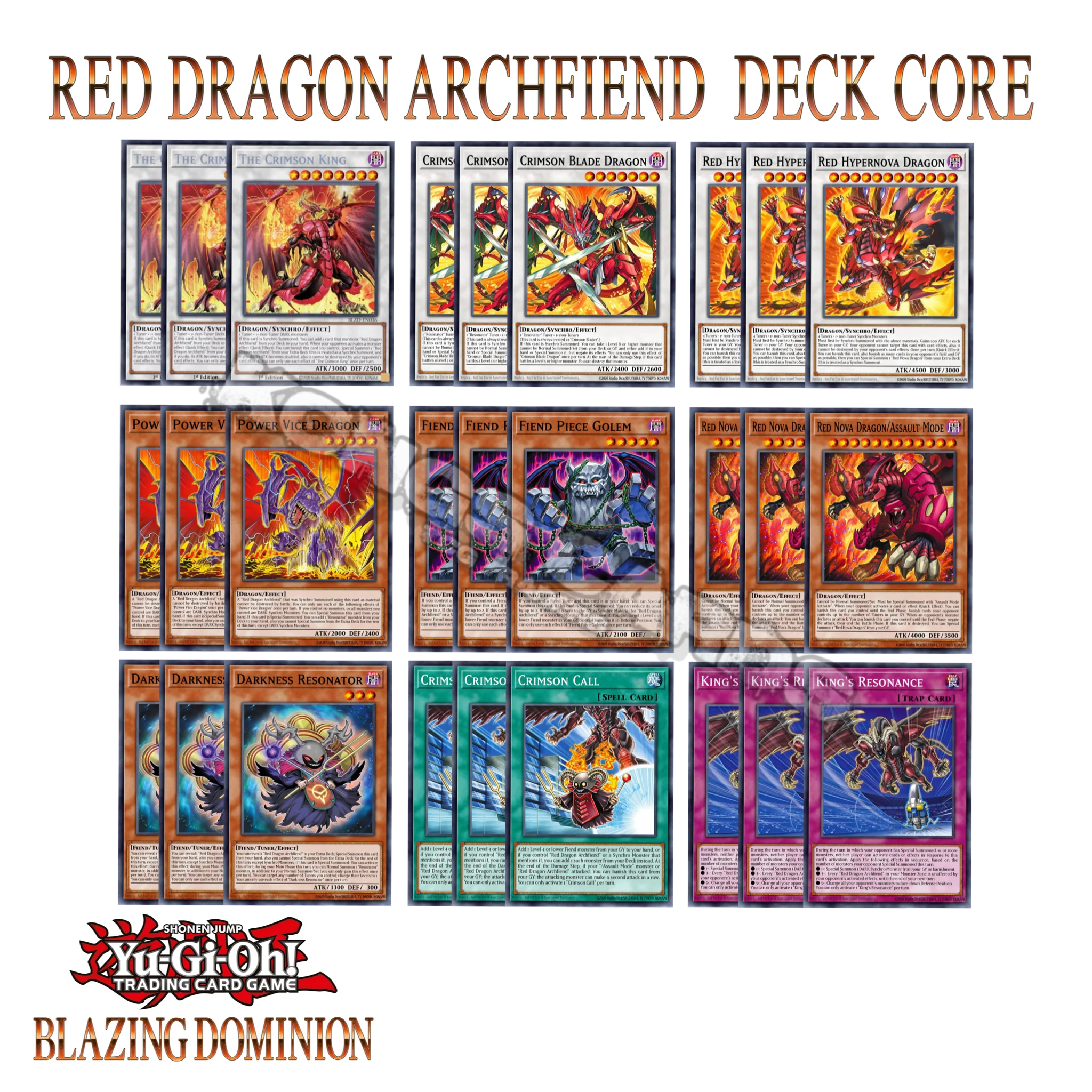 Red Dragon Archfiend Deck Core BLZD 27 Cards